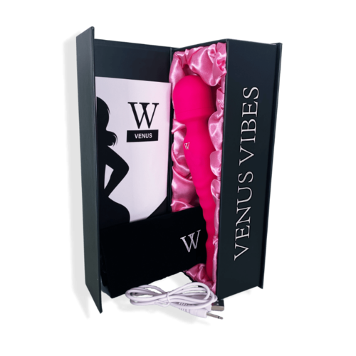 Venus - Dual-Head Wand Vibrator/ Soft, Warming Dildo